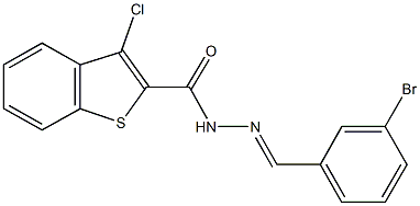 N'-(3-bromobenzylidene)-3-chloro-1-benzothiophene-2-carbohydrazide Struktur