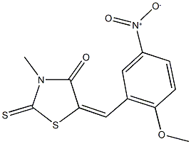 5-{5-nitro-2-methoxybenzylidene}-3-methyl-2-thioxo-1,3-thiazolidin-4-one Struktur