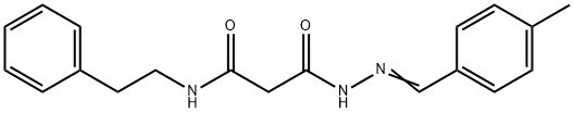 3-[2-(4-methylbenzylidene)hydrazino]-3-oxo-N-(2-phenylethyl)propanamide Struktur