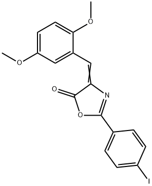 4-(2,5-dimethoxybenzylidene)-2-(4-iodophenyl)-1,3-oxazol-5(4H)-one Struktur