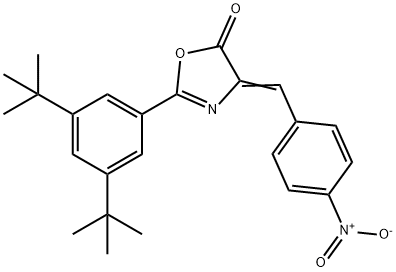 2-(3,5-ditert-butylphenyl)-4-{4-nitrobenzylidene}-1,3-oxazol-5(4H)-one Struktur