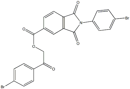 2-(4-bromophenyl)-2-oxoethyl 2-(4-bromophenyl)-1,3-dioxoisoindoline-5-carboxylate Struktur