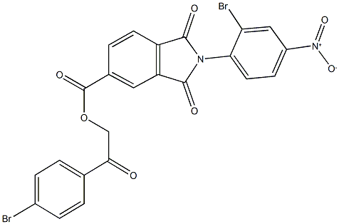 2-(4-bromophenyl)-2-oxoethyl 2-{2-bromo-4-nitrophenyl}-1,3-dioxoisoindoline-5-carboxylate Struktur