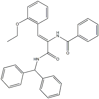 N-[1-[(benzhydrylamino)carbonyl]-2-(2-ethoxyphenyl)vinyl]benzamide Struktur