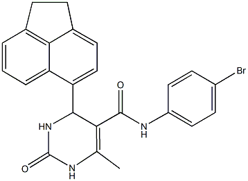 N-(4-bromophenyl)-4-(1,2-dihydro-5-acenaphthylenyl)-6-methyl-2-oxo-1,2,3,4-tetrahydro-5-pyrimidinecarboxamide Struktur