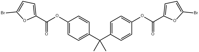 4-(1-{4-[(5-bromo-2-furoyl)oxy]phenyl}-1-methylethyl)phenyl 5-bromo-2-furoate Struktur