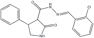 N'-(2-chlorobenzylidene)-2-oxo-4-phenyl-3-pyrrolidinecarbohydrazide Struktur