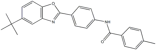 N-[4-(5-tert-butyl-1,3-benzoxazol-2-yl)phenyl]-4-methylbenzamide Struktur