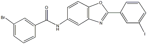 3-bromo-N-[2-(3-iodophenyl)-1,3-benzoxazol-5-yl]benzamide Struktur