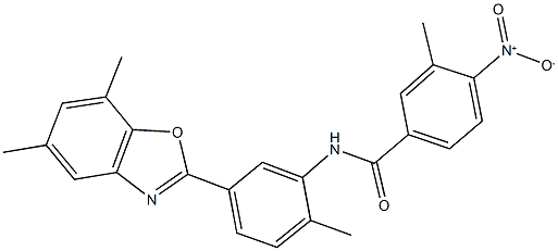 N-[5-(5,7-dimethyl-1,3-benzoxazol-2-yl)-2-methylphenyl]-4-nitro-3-methylbenzamide Struktur