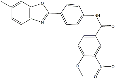 3-nitro-4-methoxy-N-[4-(6-methyl-1,3-benzoxazol-2-yl)phenyl]benzamide Struktur