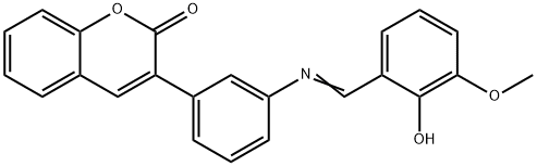 3-{3-[(2-hydroxy-3-methoxybenzylidene)amino]phenyl}-2H-chromen-2-one Struktur