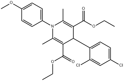 diethyl 4-(2,4-dichlorophenyl)-1-(4-methoxyphenyl)-2,6-dimethyl-1,4-dihydro-3,5-pyridinedicarboxylate Struktur