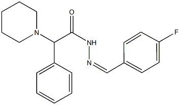 N'-(4-fluorobenzylidene)-2-phenyl-2-(1-piperidinyl)acetohydrazide Struktur