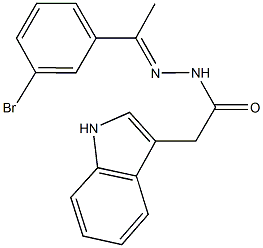 N'-[1-(3-bromophenyl)ethylidene]-2-(1H-indol-3-yl)acetohydrazide Struktur