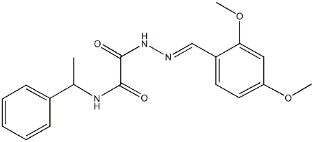 2-[2-(2,4-dimethoxybenzylidene)hydrazino]-2-oxo-N-(1-phenylethyl)acetamide Struktur