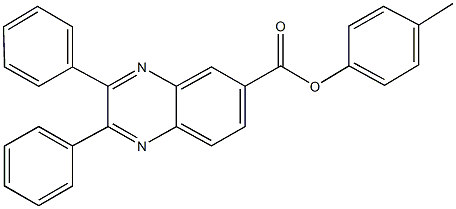 4-methylphenyl 2,3-diphenyl-6-quinoxalinecarboxylate Struktur