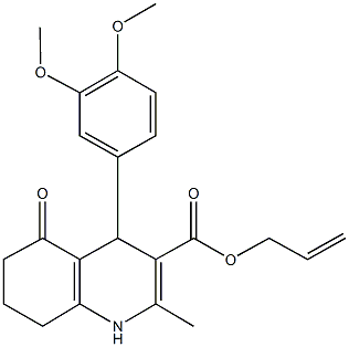 allyl 4-(3,4-dimethoxyphenyl)-2-methyl-5-oxo-1,4,5,6,7,8-hexahydro-3-quinolinecarboxylate Struktur