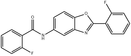 2-fluoro-N-[2-(2-fluorophenyl)-1,3-benzoxazol-5-yl]benzamide Struktur