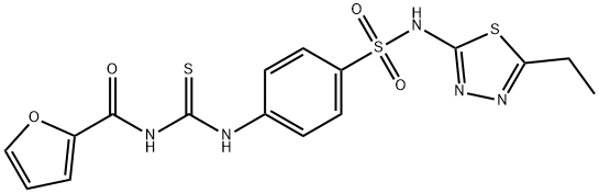 N-(5-ethyl-1,3,4-thiadiazol-2-yl)-4-{[(2-furoylamino)carbothioyl]amino}benzenesulfonamide Struktur