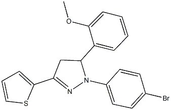 1-(4-bromophenyl)-5-[2-(methyloxy)phenyl]-3-thien-2-yl-4,5-dihydro-1H-pyrazole Struktur