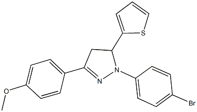 4-[1-(4-bromophenyl)-5-(2-thienyl)-4,5-dihydro-1H-pyrazol-3-yl]phenyl methyl ether Struktur