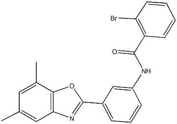 2-bromo-N-[3-(5,7-dimethyl-1,3-benzoxazol-2-yl)phenyl]benzamide Struktur