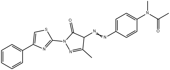 N-methyl-N-(4-{[3-methyl-5-oxo-1-(4-phenyl-1,3-thiazol-2-yl)-4,5-dihydro-1H-pyrazol-4-yl]diazenyl}phenyl)acetamide Struktur