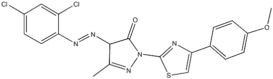 4-[(2,4-dichlorophenyl)diazenyl]-2-[4-(4-methoxyphenyl)-1,3-thiazol-2-yl]-5-methyl-2,4-dihydro-3H-pyrazol-3-one Struktur