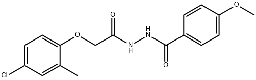 2-(4-chloro-2-methylphenoxy)-N'-(4-methoxybenzoyl)acetohydrazide Struktur