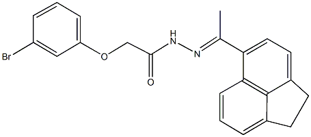 2-(3-bromophenoxy)-N'-[1-(1,2-dihydro-5-acenaphthylenyl)ethylidene]acetohydrazide Struktur