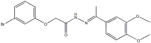 2-(3-bromophenoxy)-N'-[1-(3,4-dimethoxyphenyl)ethylidene]acetohydrazide Struktur