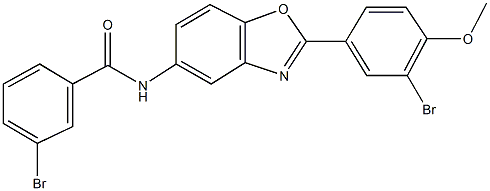 3-bromo-N-{2-[3-bromo-4-(methyloxy)phenyl]-1,3-benzoxazol-5-yl}benzamide Struktur