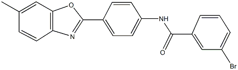 3-bromo-N-[4-(6-methyl-1,3-benzoxazol-2-yl)phenyl]benzamide Struktur