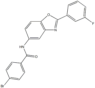 4-bromo-N-[2-(3-fluorophenyl)-1,3-benzoxazol-5-yl]benzamide Struktur