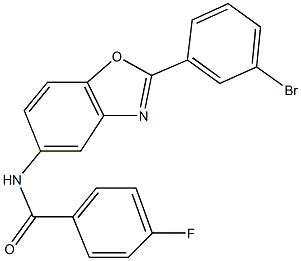 N-[2-(3-bromophenyl)-1,3-benzoxazol-5-yl]-4-fluorobenzamide Struktur