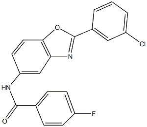 N-[2-(3-chlorophenyl)-1,3-benzoxazol-5-yl]-4-fluorobenzamide Struktur