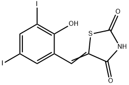 5-(2-hydroxy-3,5-diiodobenzylidene)-1,3-thiazolidine-2,4-dione Struktur