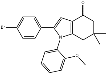 2-(4-bromophenyl)-1-(2-methoxyphenyl)-6,6-dimethyl-1,5,6,7-tetrahydro-4H-indol-4-one Struktur