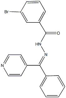 3-bromo-N'-[phenyl(4-pyridinyl)methylene]benzohydrazide Struktur