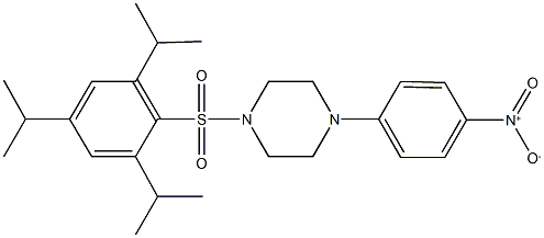 1-{4-nitrophenyl}-4-[(2,4,6-triisopropylphenyl)sulfonyl]piperazine Struktur