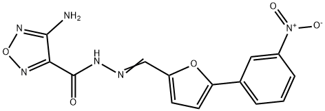 4-amino-N'-[(5-{3-nitrophenyl}-2-furyl)methylene]-1,2,5-oxadiazole-3-carbohydrazide Struktur