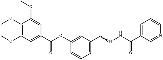 3-[2-(3-pyridinylcarbonyl)carbohydrazonoyl]phenyl 3,4,5-trimethoxybenzoate Struktur