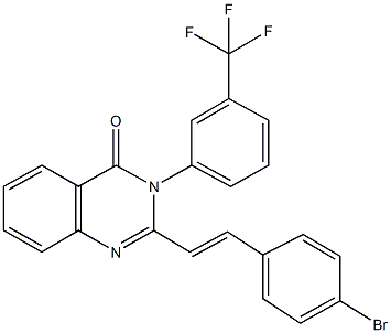 2-[2-(4-bromophenyl)vinyl]-3-[3-(trifluoromethyl)phenyl]-4(3H)-quinazolinone Struktur