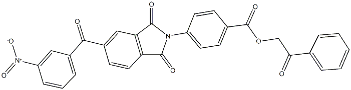 2-oxo-2-phenylethyl 4-(5-{3-nitrobenzoyl}-1,3-dioxo-1,3-dihydro-2H-isoindol-2-yl)benzoate Struktur