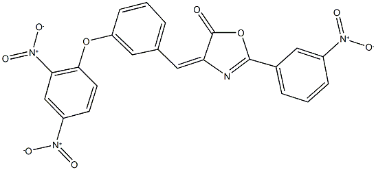 4-(3-{2,4-bisnitrophenoxy}benzylidene)-2-{3-nitrophenyl}-1,3-oxazol-5(4H)-one Struktur