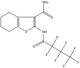 2-[(2,2,3,3,4,4,4-heptafluorobutanoyl)amino]-4,5,6,7-tetrahydro-1-benzothiophene-3-carboxamide Struktur