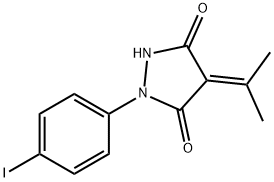 1-(4-iodophenyl)-4-(1-methylethylidene)pyrazolidine-3,5-dione Struktur