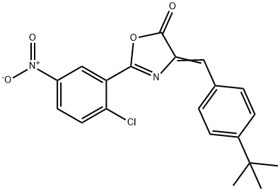 4-(4-tert-butylbenzylidene)-2-{2-chloro-5-nitrophenyl}-1,3-oxazol-5(4H)-one Struktur