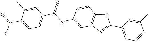 4-nitro-3-methyl-N-[2-(3-methylphenyl)-1,3-benzoxazol-5-yl]benzamide Struktur